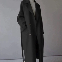 Flavia | Damen Warme Trenchcoat | Wintermantel in Schwarz