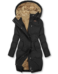 Loella | Warme Winterjacke Damen | Lange in Schwarz
