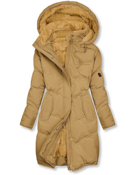 Loella | Warme Winterjacke Damen | Lange in Gelb