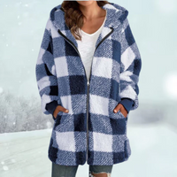 Karla | Damen Warme Winterjacke | Lange in Blau