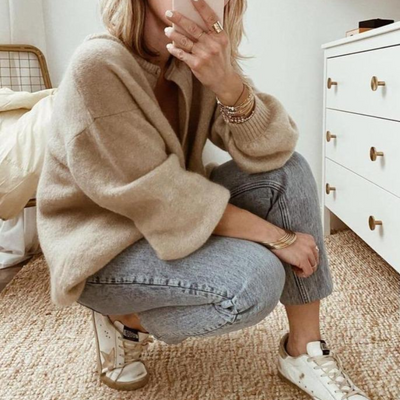 Finja | Damen Warme Winterweste | Strickjacke