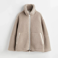 Nele | Damen Warme Teddy Jacke | Winter in Kaffee