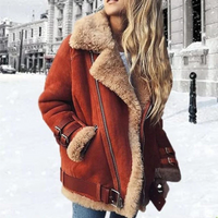 Jesebel | Damen Warme Winterjacke | Schwarz in Orange