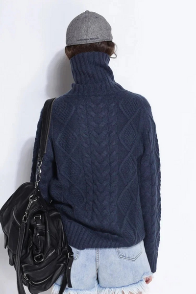 Damen warmer und dicker Pullover | Rollkragen