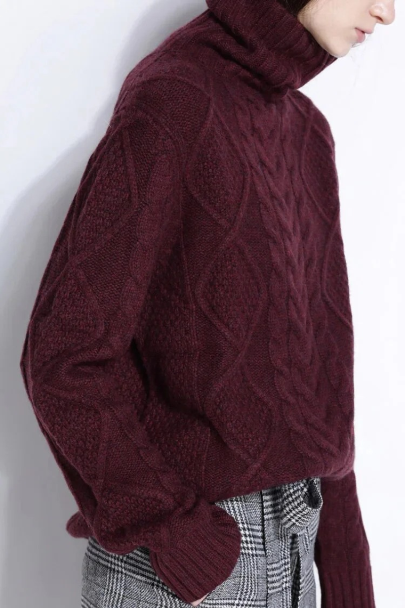 Damen warmer und dicker Pullover | Rollkragen