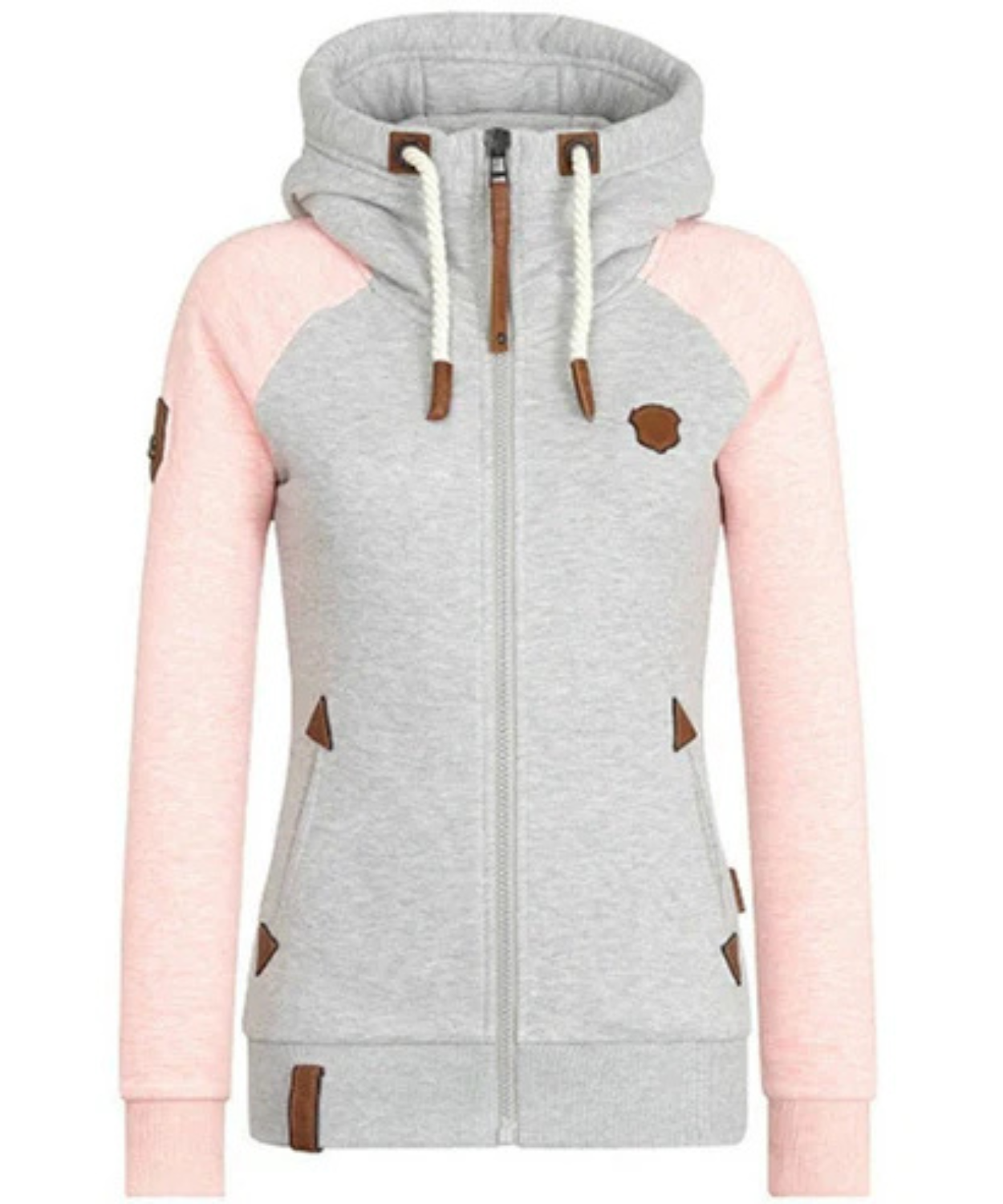 Damen warmer Hoodie | Reißverschluss