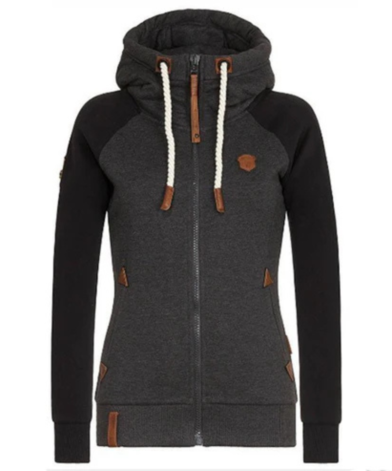 Damen warmer Hoodie | Reißverschluss
