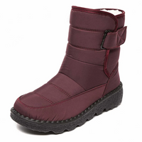Trixie | Damen Wasserdichte Schneestiefel | Schwarz in Rot