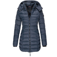 Wiebke | Damen Wasserdichte Steppjacke | Lange Mantel in Marine