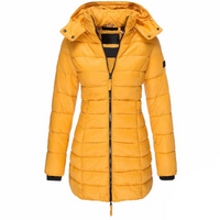 Wiebke | Damen Wasserdichte Steppjacke | Lange Mantel in Gelb