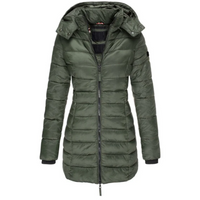 Wiebke | Damen Wasserdichte Steppjacke | Lange Mantel in Grün