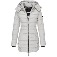 Wiebke | Damen Wasserdichte Steppjacke | Lange Mantel in Grau