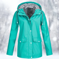 Luisa | Damen Wasserdichte Regenjacke | mit Kapuze in Türkis