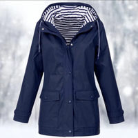Luisa | Damen Wasserdichte Regenjacke | mit Kapuze in Marineblauw