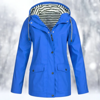 Luisa | Damen Wasserdichte Regenjacke | mit Kapuze in Blau