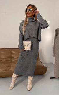 Janica | Damen Elegant Set | Komplette Outfit in Grau