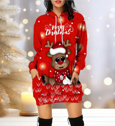 Beda | Damen Weihnachtspullover | Mit Kapuze