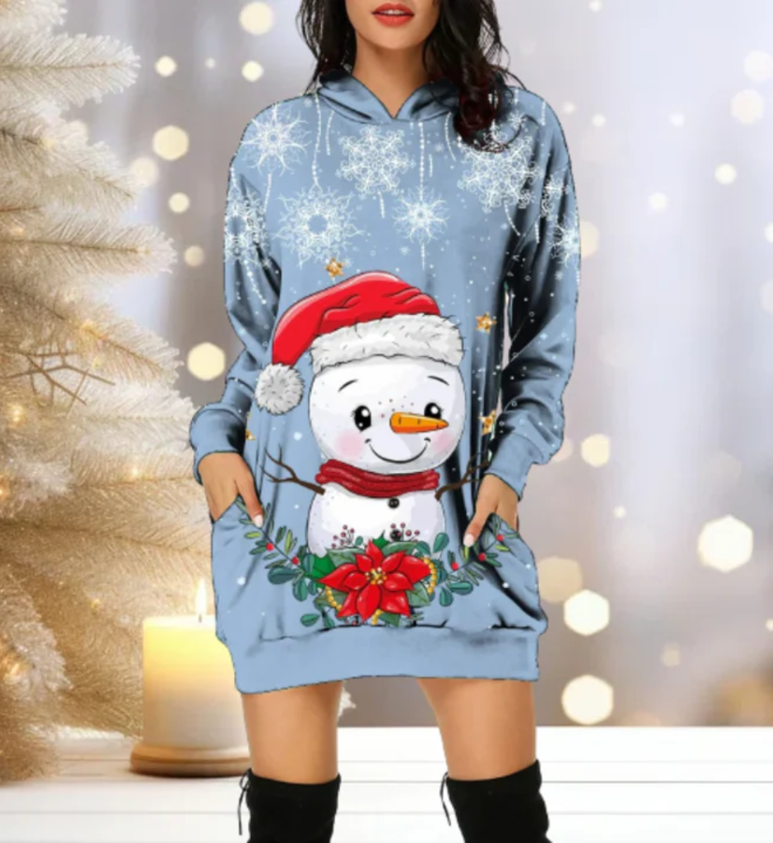 Beda | Damen Weihnachtspullover | Mit Kapuze