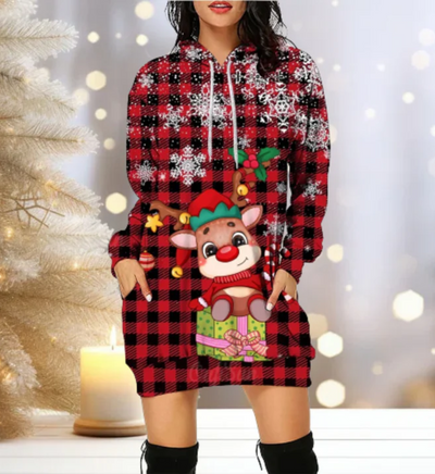 Beda | Damen Weihnachtspullover | Mit Kapuze