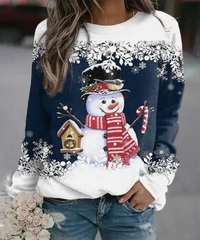 Janna | Damen Weihnachts Pullover | Ausgefallene in Dunkelblau
