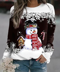 Janna | Damen Weihnachts Pullover | Ausgefallene in Dunkelbraun