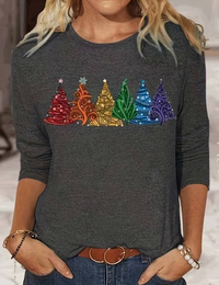 Cordula | Damen Weihnachtspullover | Elegant in grau