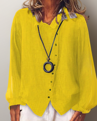 Vanna | Damen Weiß Bluse | Langarm in Gul