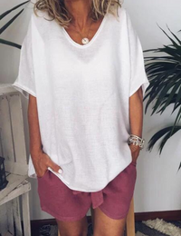 Elske | Damen Oversized T-Shirt | Weiß in Weiß