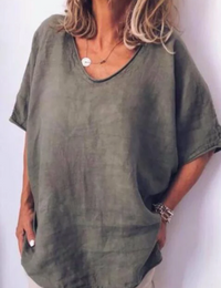 Elske | Damen Oversized T-Shirt | Weiß in Dunkelgrau