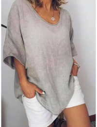Elske | Damen Oversized T-Shirt | Weiß in Hellgrau