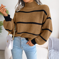 Zelda | Damen Weißer Rollkragenpullover | Strick in Khaki