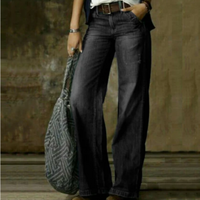Ella | Damen Moderne Weite Jeans | Bootcut in Schwarz