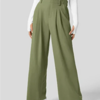 Emilia | Damen Elegante Weite Hosen | High-Waist in Grün