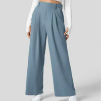 Emilia | Damen Elegante Weite Hosen | High-Waist in Hell Blau