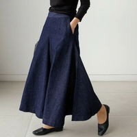 Lina | Damen Weite Hosen | Elegante in Blau
