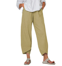 Hannah | Damen Sommer Weite Hosen | Leichtgewicht in Khaki