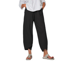 Hannah | Damen Sommer Weite Hosen | Leichtgewicht in Schwarz