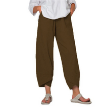 Hannah | Damen Sommer Weite Hosen | Leichtgewicht in Braun