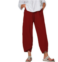 Hannah | Damen Sommer Weite Hosen | Leichtgewicht in Rot