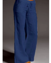 Sybille | Damen Weite Hosen | Stoffhose in Blau