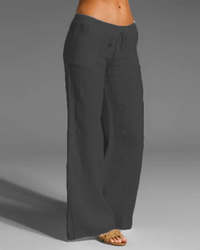 Sybille | Damen Weite Hosen | Stoffhose in Schwarz