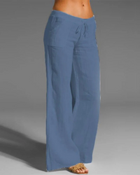 Sybille | Damen Weite Hosen | Stoffhose in Himmelblau