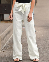 Thea | Damen Größen Weite Hose in Weiß