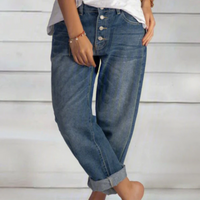 Sina | Damen Weite Jeans | Blau in Blau