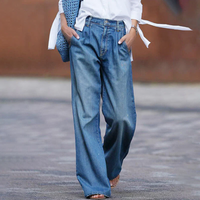 Juliana | Damen Moderne Wide Leg Jeans | Hellblau in Blau