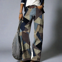 Rosalie | Damen Wide Leg Jeans | Boot Cut in Karomuster