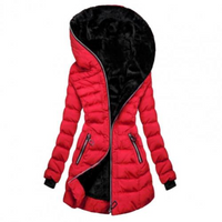 Norma | Damen Lange Daunenjacke | Steppjacke Winter in Rot