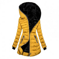 Norma | Damen Lange Daunenjacke | Steppjacke Winter in Gelb