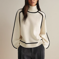 Natalie | Damen Winter Rollkragenpullover | Elegant in Creme Weiß