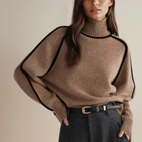 Natalie | Damen Winter Rollkragenpullover | Elegant in Eiche Braun
